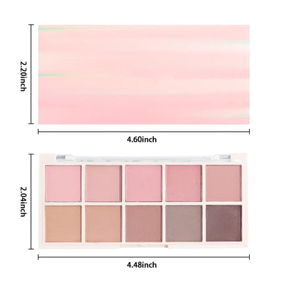 Ten Color Pink Brown Series Matte Eyeshadow Makeup Palette, High-Pigment Eye Shadow, Smooth & Blendable, Everyday Velvety Matte Finish Eye Makeup Looks Box, Vegan & Cruelty-Free, 0.35 Oz 04#
