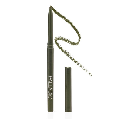 Palladio Retractable Waterproof Eyeliner, Richly Pigmented Color and Creamy, Slip Twist Up Pencil Eye Liner, Smudge Proof Long Lasting Application, All Day Wear, No Sharpener Required, Olive