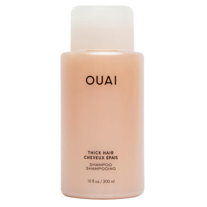 OUAI Thick Shampoo - Moisturizing Shampoo with Keratin, Marshmallow Root, Shea Butter, Avocado Oil for Thick Hair - Strengthens & Hydrates Strands - Paraben, Phthalate & Sulfate Free (10 Fl Oz)
