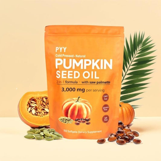 PYY Cold-Pressed Pumpkin Seed Oil & Saw Palmetto Softgels | 300 Count | Rich in Essential Fatty Acids & Phytosterols | Promotes Healthy Hair, Urinary Function, Bladder & Prostate Support