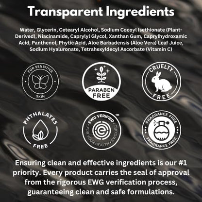 Face Duo – EWG Verified Face Wash (5 fl oz) & Moisturizer (1.7 fl oz), Removes Dirt, Hydrating Set with Aloe, Niacinamide, Vitamin C & Squalane