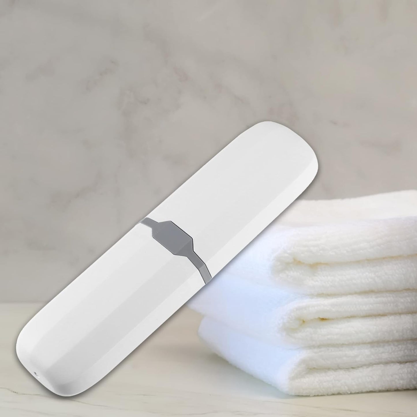 VOCOSTE Toothbrush Case, Traveling Toothbrush Holders Case, Plastic, White, 7.87"x2.17"