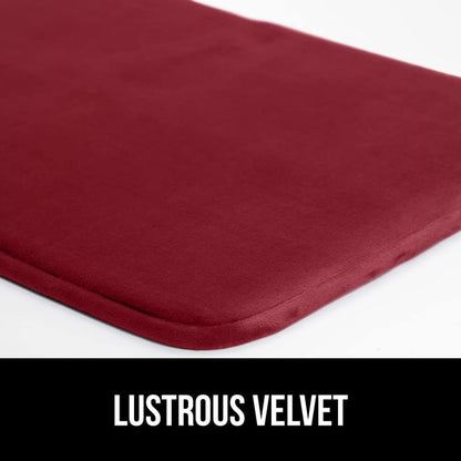 GORILLA GRIP Memory Foam Bath Mat, Soft Absorbent Velvet Bathroom Mats, Durable Dots on Underside, Machine Washable Bathmat, Carpet Rug Room Decor for Shower Tub Floor RV, 24x17 Rugs, Burgundy