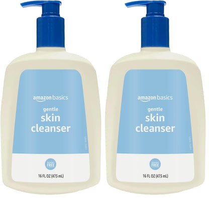 Amazon Basics Daily Facial Cleanser For Gentle Skin, Unscented, 16 Fl Oz (Pack of 2)