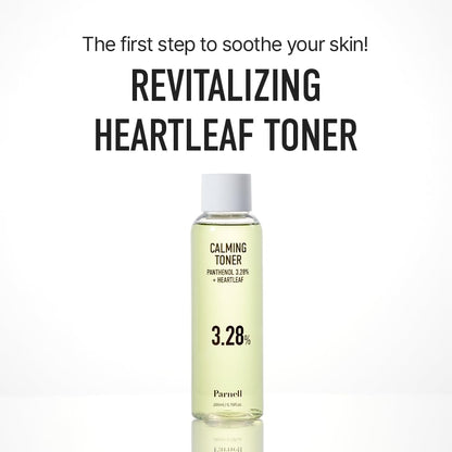 Parnell Panthenol 3.28% | 200ml / 6.76 fl.oz. | Heartleaf Calming Toner 200ml, Soothing Hydrating Toner, Korea Skin Care, Korea Beauty