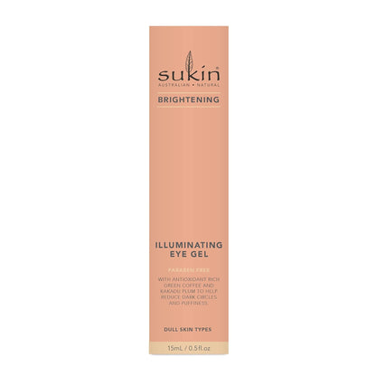 Sukin Brightening Illuminating Eye Gel with Green Coffee & Kakadu Plum, 0.5 Ounce
