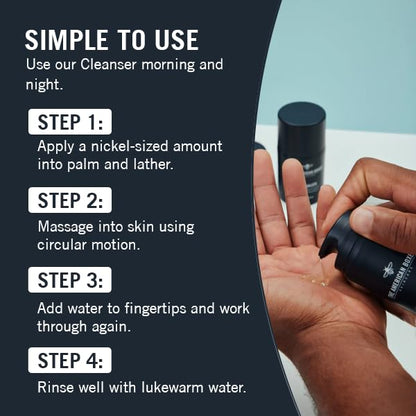 Kickass Cleanser by The American Boxer - Hydrating Mens Face Wash for Men - Essential Vitamins and Minerals - For All Skin Types - Organic - Cruelty Free - Naturally Derived Ingredients