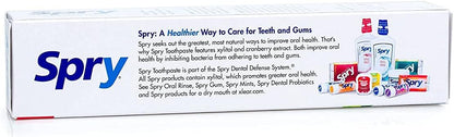 Spry Natural Xylitol Toothpaste 5oz for Adults and Kids - Fluoride Free, Gentle for Sensitive Teeth Whitening and Remineralizing, Breath Freshening, Mouth Moisturizing, Spearmint (Pack of 2)