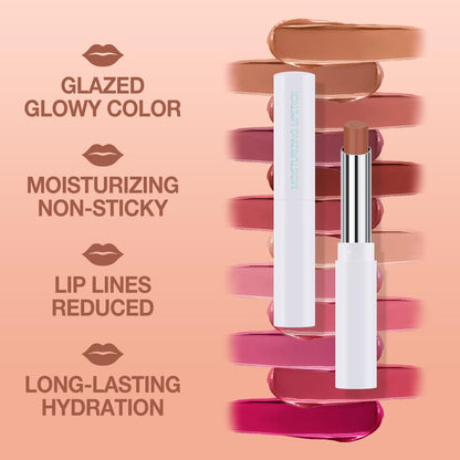 Nude Brown Tinted Lip Balm, Hydrating Sheer Soft Matte Finish Lipstick for Women, Creamy Natural Color Lip Tint Balm Lightweight And Non-greasy Lip Glow Long Lasting Waterproof for Dry Lips 02#