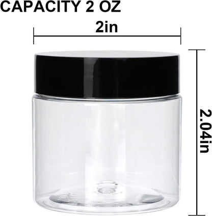 8 Pack 2oz Plastic Containers with Lids, Jars with Lids, Great for storing,lip balms, creams, ointments, cosmetics, samples