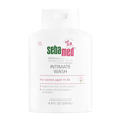 SEBAMED Feminine Intimate Wash pH 3.8 For Microflora Balance With Aloe Vera Mild Organic Based Daily Vaginal Wash Feminie Hygiene 6.8 Fluid Ounces (200 mL)