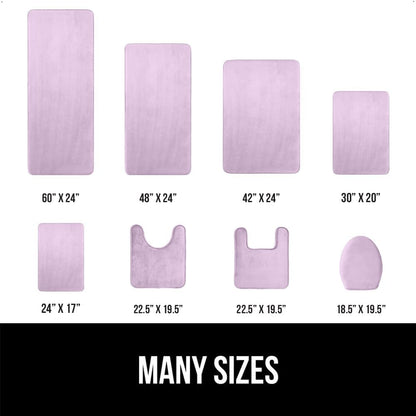 GORILLA GRIP Memory Foam Bath Mat, Soft Absorbent Velvet Bathroom Mats, Durable Dots on Underside, Machine Washable Bathmat, Carpet Rug Room Decor for Shower Tub Floor RV, 30x20 Rugs, Purple