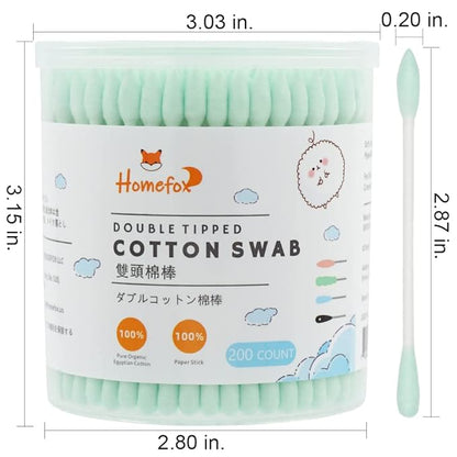 Green cotton swabs precision pointed