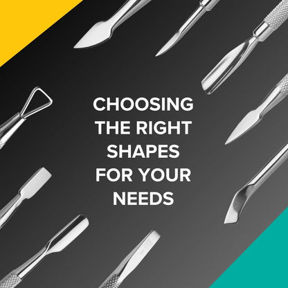 Rui Smiths Pro Cuticle Pusher with 2 Ends - Stainless Steel Manicure Tool - Style 105