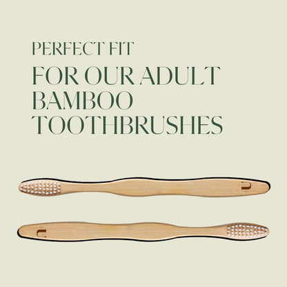 Plus Ultra Bamboo Travel Case for Adult Toothbrushes