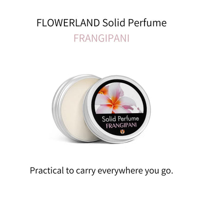 Flowerland Solid Perfume - Portable Pocket Balm Perfume Perfect for Travel Use - Natural Fragrance Parfum for Men and Women - Natural & Vegan - Frangipani (30ml)
