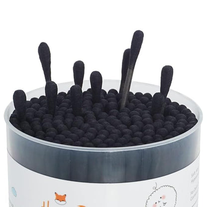 Black cotton swabs precision pointed