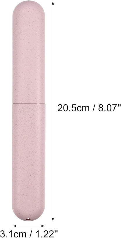 VOCOSTE 4pcs, Traveling Toothbrush Holders Case, PP Toothbrush Case for Travel Business, Beige, Pink, 8.07''x1.22''x0.83''