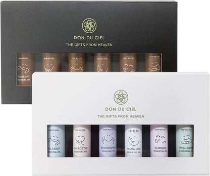 Essential Oil Roll On Blend, Orchid Oil Gift Set, Well-Being, Body Care, Massage, Relaxing, 6 Pack, 0.17oz, Elegant White