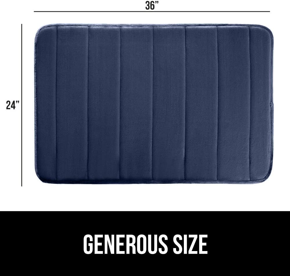 GORILLA GRIP Memory Foam Bath Mat, Soft Absorbent US Designed Bathroom Rug, Gripping Dots Machine Washable Bathmat, Cushioned Floor Mats, Shower Sink Rugs Room Décor Accessories, 36x24 Navy Blue