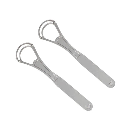 Tongue Scrapers Cleaners Brushes Wide-head Double Blades Scrapers For Oral Care 2PCS, Platinum Color