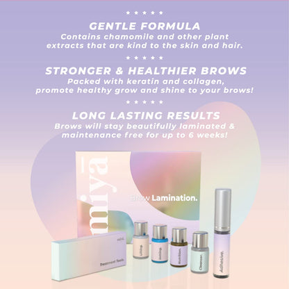 Brow Lamination Kit | Professional Eyebrow Lamination with Keratin | DIY Brow Lift Kit | Fuller, Thicker Brows for 6 weeks | Includes Easy to Use Instruction, Treatment Tools & Brushes