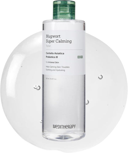 Mugwort Super Calming Toner - Korean Hydrating Toner for face, Purifying Mugwort Essence, Soothing, Calming, Refreshing Facial Toner for Oily, Dry, and Sensitive Skin, Daily Skin Care, 8.45 fl.oz