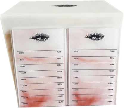 10 Layers Acrylic Eyelash Storage Box, Makeup Eyelashes Extension Close-Packed Display with 10 Pallets, Grafting False Eyelashes Glue Pallet Holder Display Organizer (Marble Yellow)