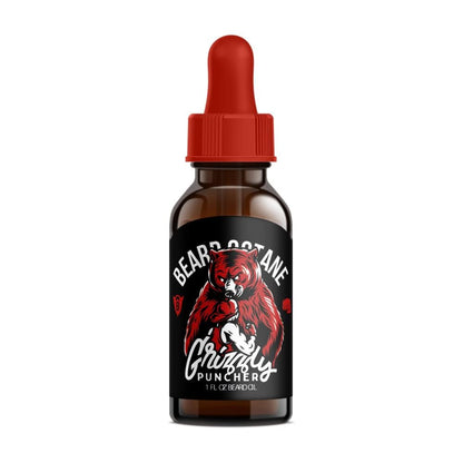 Beard Octane: Grizzly Puncher - Natural Beard Oil w/Argan Oil - 1 Oz - Promotes Healthy Softer Beards - Made in USA - Premium Handcrafted Beard Care
