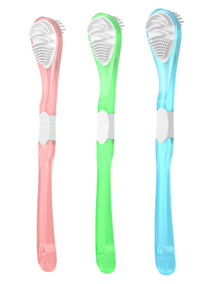 Y-Kelin Double-Side Desiged Tongue Scraper, Ultra-Soft Tongue Brush Tongue Cleaner (3 Pack)