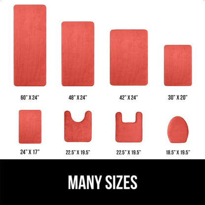 GORILLA GRIP Memory Foam Bath Mat, Soft Absorbent Velvet Bathroom Mats, Durable Dots on Underside, Machine Washable Bathmat, Carpet Rug Room Decor for Shower Tub Floor RV, 24x17 Rugs, Coral