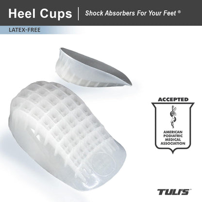 Tuli's So Soft Heavy Duty Gel Heel Cups, Cushioned Relief for Plantar Fasciitis, Sever's Disease, and Heel Pain, 1 Pair, Regular
