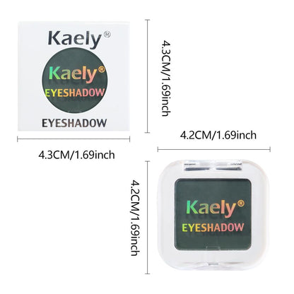 Kaely Pressed Single Eyeshadow Makeup, Forest Green Matte Highly Pigmented Monochrome Eye Shadow Palette, Waterproof Neutral Powder Mini Eyeshadow, sombras para ojos, Lightweight Blendable, 16