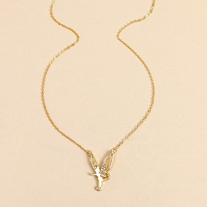 Fairy Pendant Necklace Delicate Gold Angel Necklace Chain Jewelry for Women Girls Gift