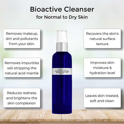 Bioactive Cleanser Normal to Dry Skin - Non-Foaming Facial Cleanser Provides a Gentle Deep Clean Face Wash and Ultra-Hydrating and Moisturizing Treatment (4.5 fl oz)