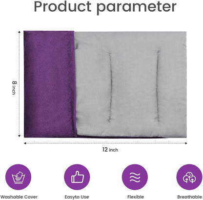 Heating Pad Microwavable with Washable Cover, 8 x 12 Multipurpose Microwave Heating Pad for Neck and Shoulders, Moist Heat Bean Bag Warm Compress for Knee, Muscles, Joints, Wrist (Dark Purple)