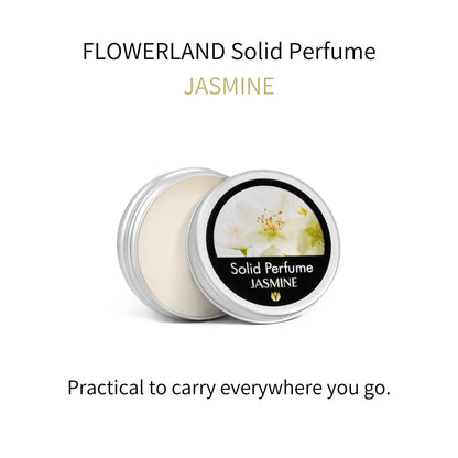 Flowerland Solid Perfume - Portable Pocket Balm Perfume Perfect for Travel Use - Natural Fragrance Parfum for Men and Women - Natural & Vegan - Jasmine (30ml)