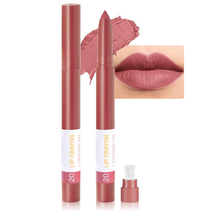 BINGBRUSH Lip Crayons Matte Longwear Lipstick Pack Set,Moisture Smooth Lipliner With Built-in Sharpener Ultimate Lip Crayon for Makeup- Waterproof Velvet Lipgloss Lip Stain(20#light coral)