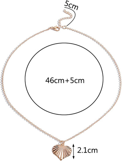 Boho Heart Pendant Necklace Gold Heart Necklace Vintage Heart Love Pendant Necklace Textured Heart Chain Necklace Minimalist Heart Charm Necklace Jewelry for Women and Girls