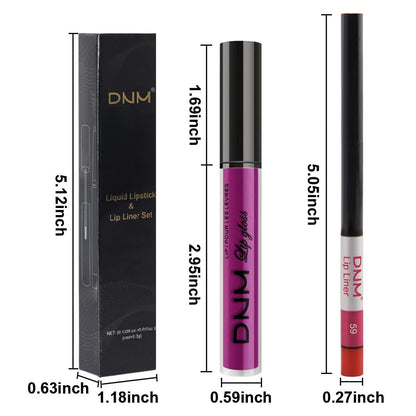 evpct 2Pcs Fuchsia Red Matte Lip Liner and Lipstick Combo Set for Women, Fuchsia Lip Combo Set Liquid Lips Stick Gloss and Lipliner Stains Set Long Lasting Waterproof, Lips Makeup 24 Hours originales