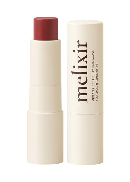 Melixir Vegan Lip Butter (12 Colors), Hydrating Tinted Lip Balm Stick, Bee-Free, Petrolatum-Free, Plant-Based, Moisturizes Dry & Chapped Lips With Shea Butter, Sheer, Natural Finish - #02 Nudy Rose