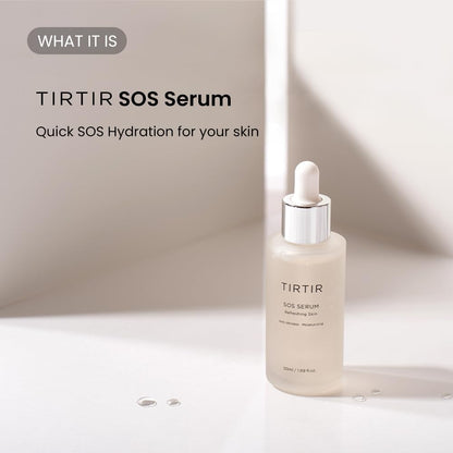 TIRTIR SOS Serum - Radiant Glow Boosting Face Serum - Plumping, Anti Aging, Hydrating - Visibly Smooth and Glowy Skin - Fragrance Free for All Skin Types, 1.69 fl.oz.