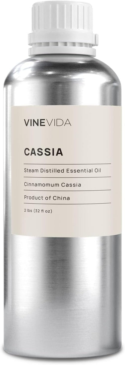 VINEVIDA Cassia Essential Oil 32 oz - Undiluted Candle Scent DIY Scents for Candlemaking Bulk Soap Making Safe Skin,32GALV-OBP-CAS-SIA-32