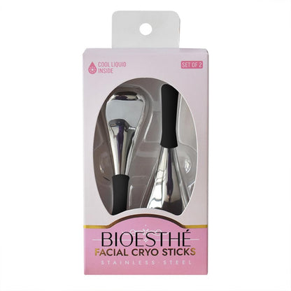 Ice Globes for Face & Eyes, Unbreakable Stainless Steel Cryo Sticks for Beauty Routines, Facials Cold Roller Cooling Globes for Puffiness, Wrinkles, Dark Circles, Headaches(Black)