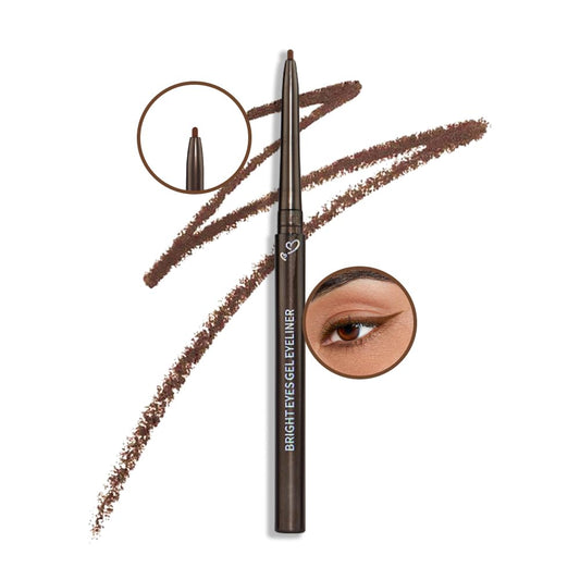 Kaely 1.5mm Skinny Gel Eyeliner Pencil,Brown Cat Eye Liner Makeup Pen,Cream Smooth Eyeliner Crayon,delineador de ojos contra el agua,Waterproof Long Lasting 16 Hour Wear,Vegan & Cruelty Free,02