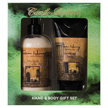 Camille Beckman Hand and Body Duet Set, Silky Body and Glycerine Hand Cream, Tuscan Honey