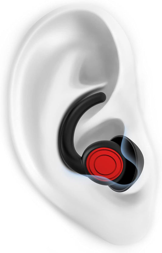 SUPCEAT Ear Plugs for Sleeping - Noise Reduction Soft Silicone Earplugs, 2 Pairs Reusable Hearing Protection Earplugs for Noise Sensitivity, Sleep,Snore,Travel,Sound Reduction Noise Cancelling - Black