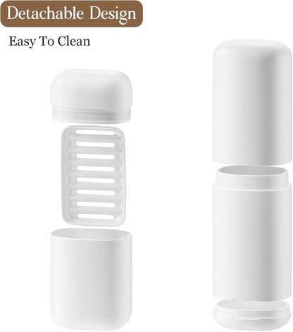 2Pack Travel Soap Case Container, Portable Toothbrush Travel Case with Cup, Tooth Brush Soap Bar Case Set for Traveling, Bathroom, Camping, Gym, White