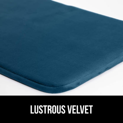 GORILLA GRIP Memory Foam Bath Mat, Soft Absorbent Velvet Bathroom Mats, Durable Dots on Underside, Machine Washable Bathmat, Carpet Rug Room Decor for Shower Tub Floor RV, 36x24 Rugs, Blue