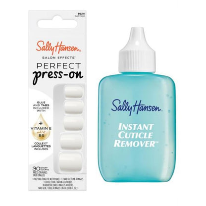 Sally Hansen Instant Cuticle Remover & Salon Effects Perfect Press-On Nails, Get Mod Design, 30 Options